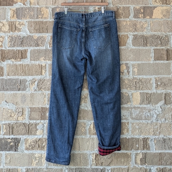 NWT Eddie Bauer Flannel Lined Boyfriend Relaxed Jean Size 12 - Picture 3 of 9
